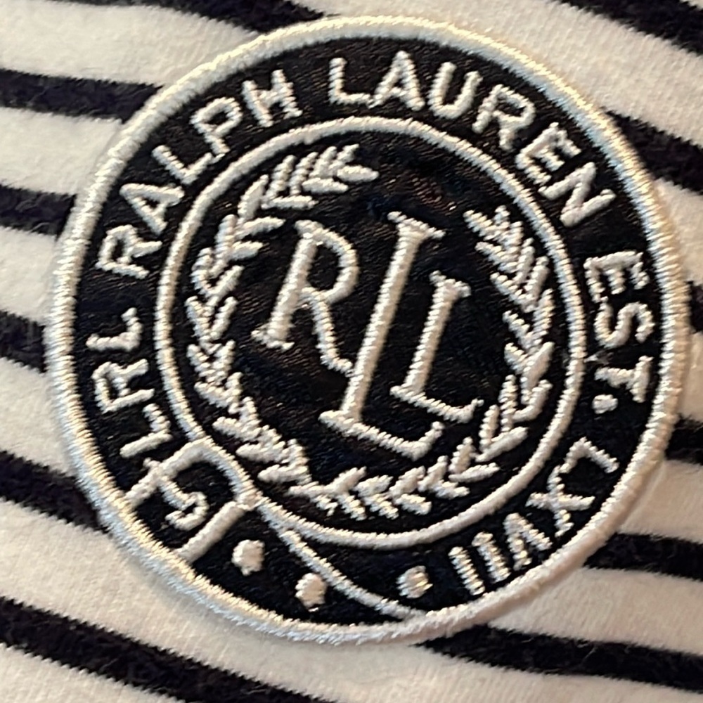 COPY - LAUREN RALPH LAUREN Blue Striped T Shirt Logo Chest Sz. L - Picture 10 of 16